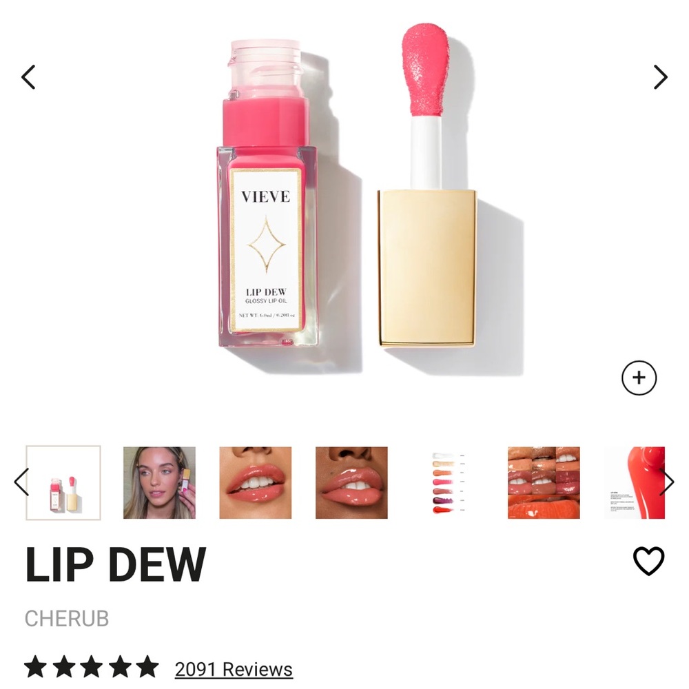 New Vieve Lip Dew Glossy lip oil  - Cherub